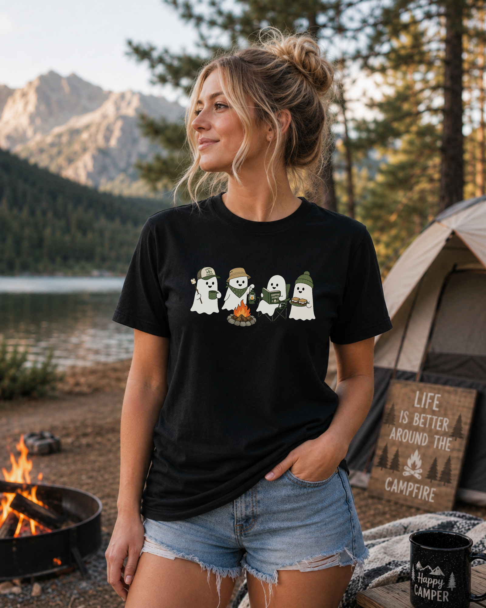 Camping Ghosts Tee