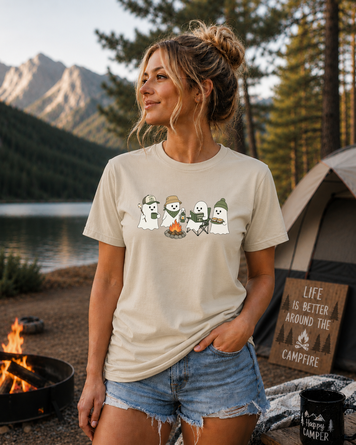Camping Ghosts Tee