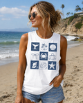 At the Beach Checkered Boxes Tank Top
