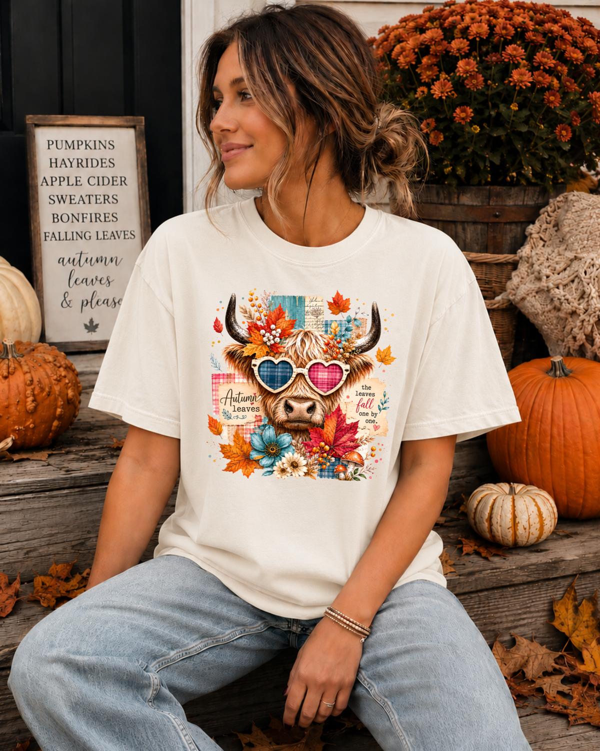 Autumn Highland Cow Tee