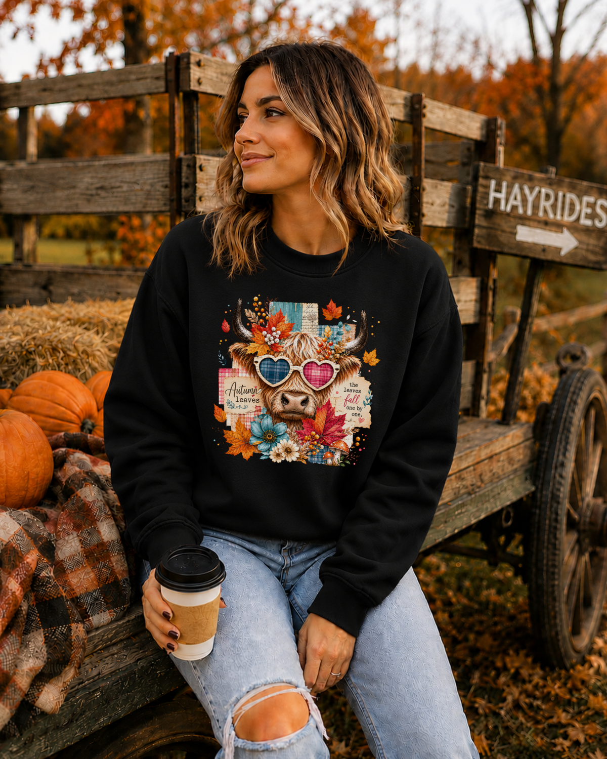 Autumn Highland Cow Crewneck