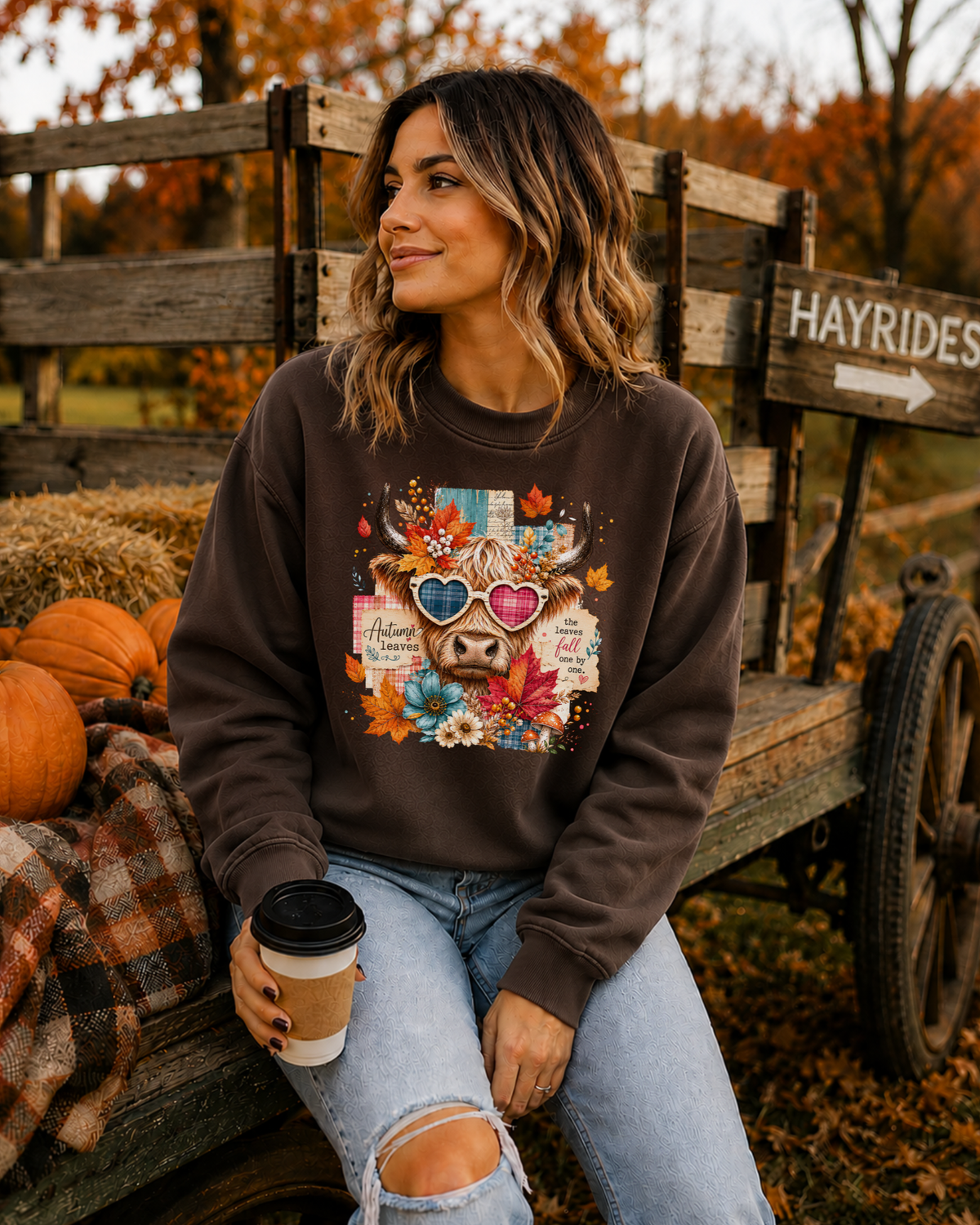 Autumn Highland Cow Crewneck