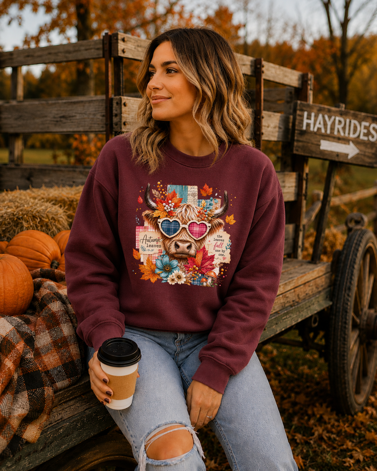 Autumn Highland Cow Crewneck