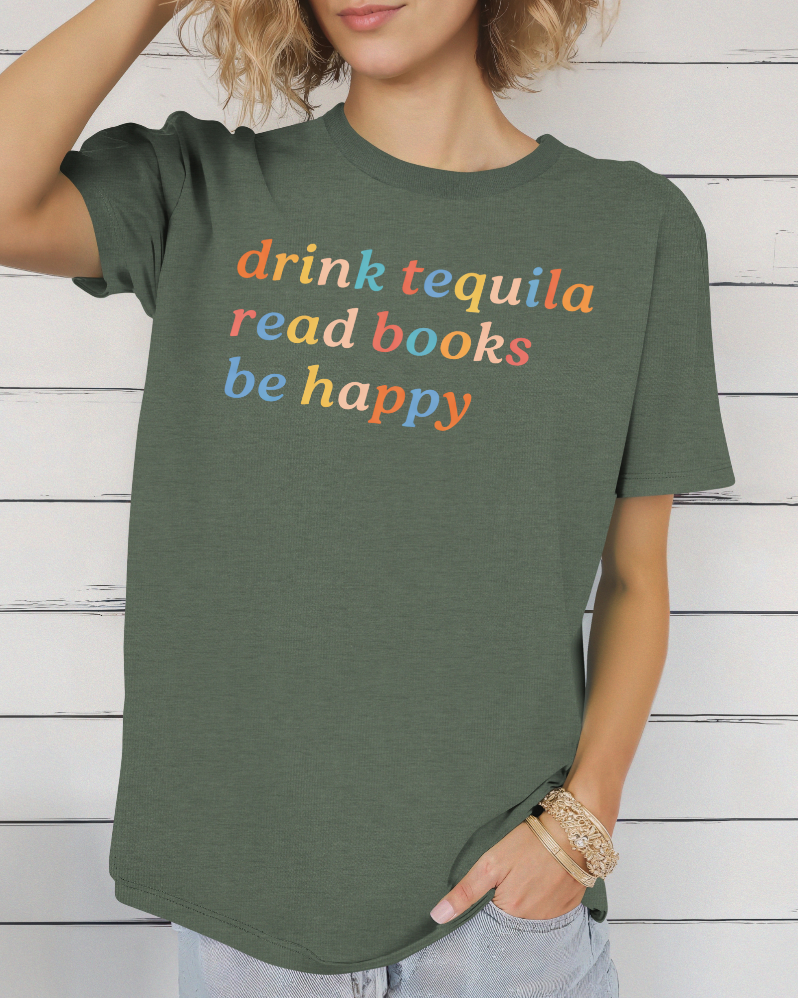 Drink Tequila Read Books Be Happy Tee