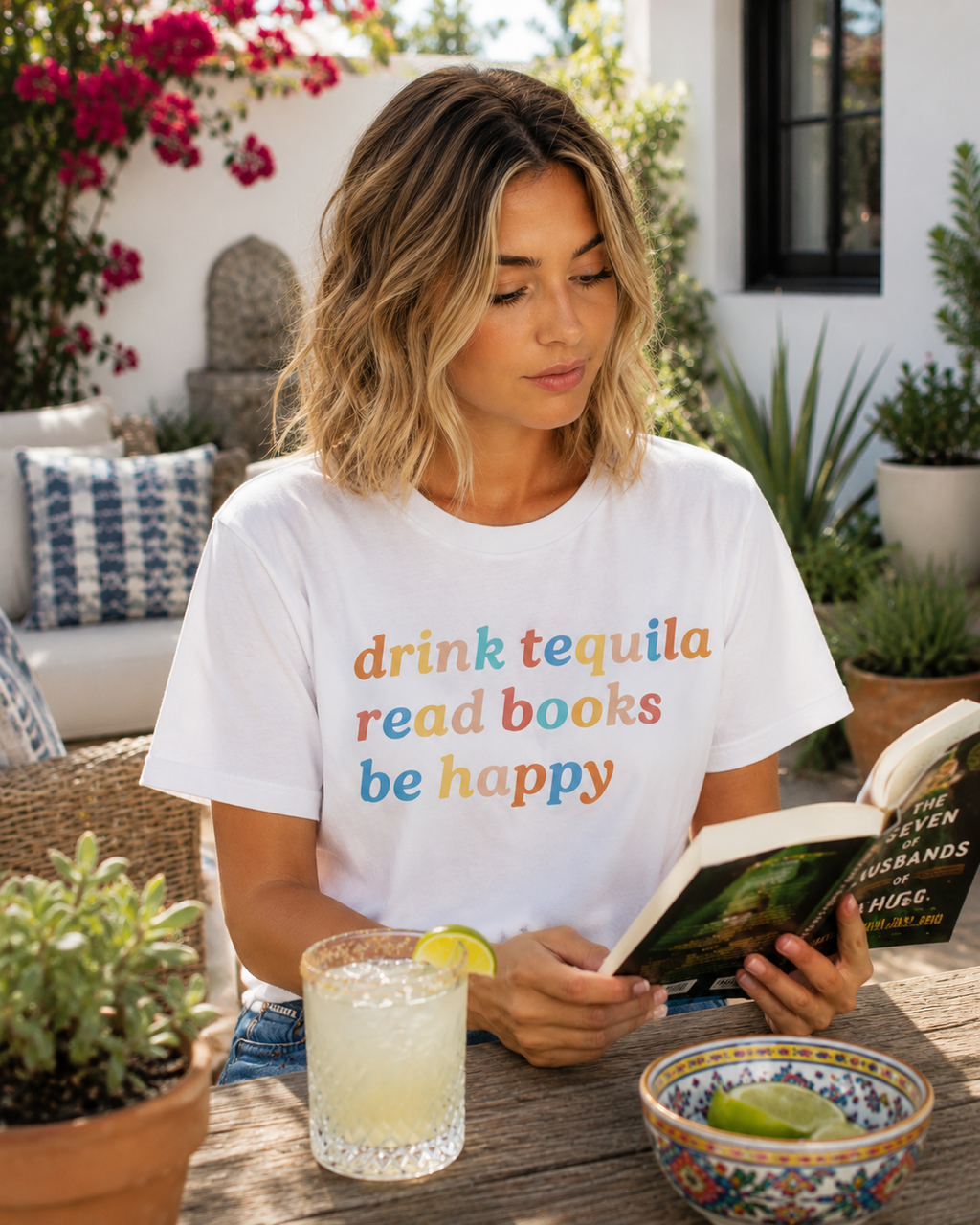 Drink Tequila Read Books Be Happy Tee
