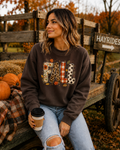 Fall Patchwork Crewneck Sweater