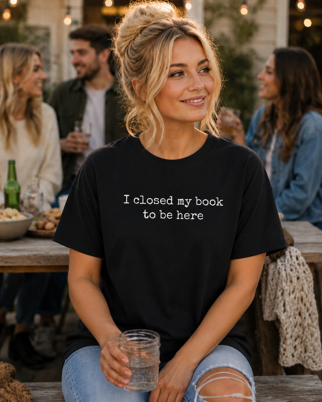 I Closed My Book to Be Here Tee
