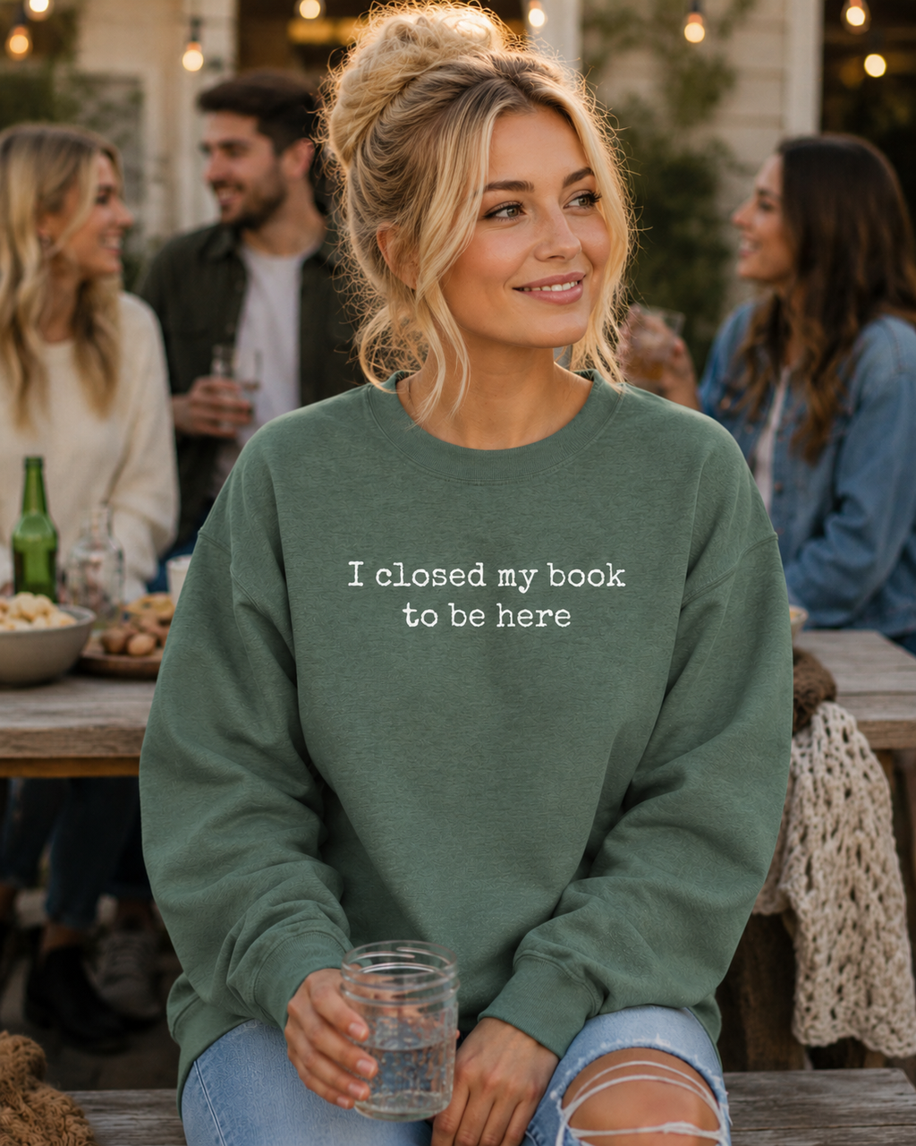 I Closed My Book to Be Here Crewneck