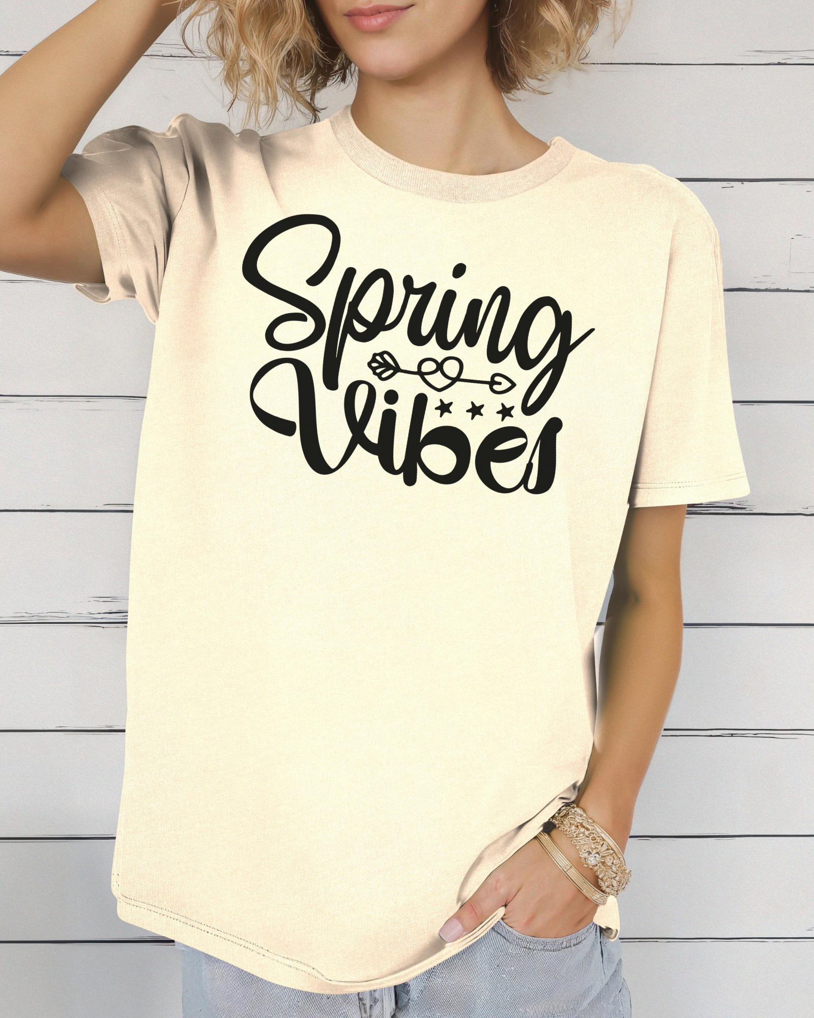 Spring Vibes Script Tee