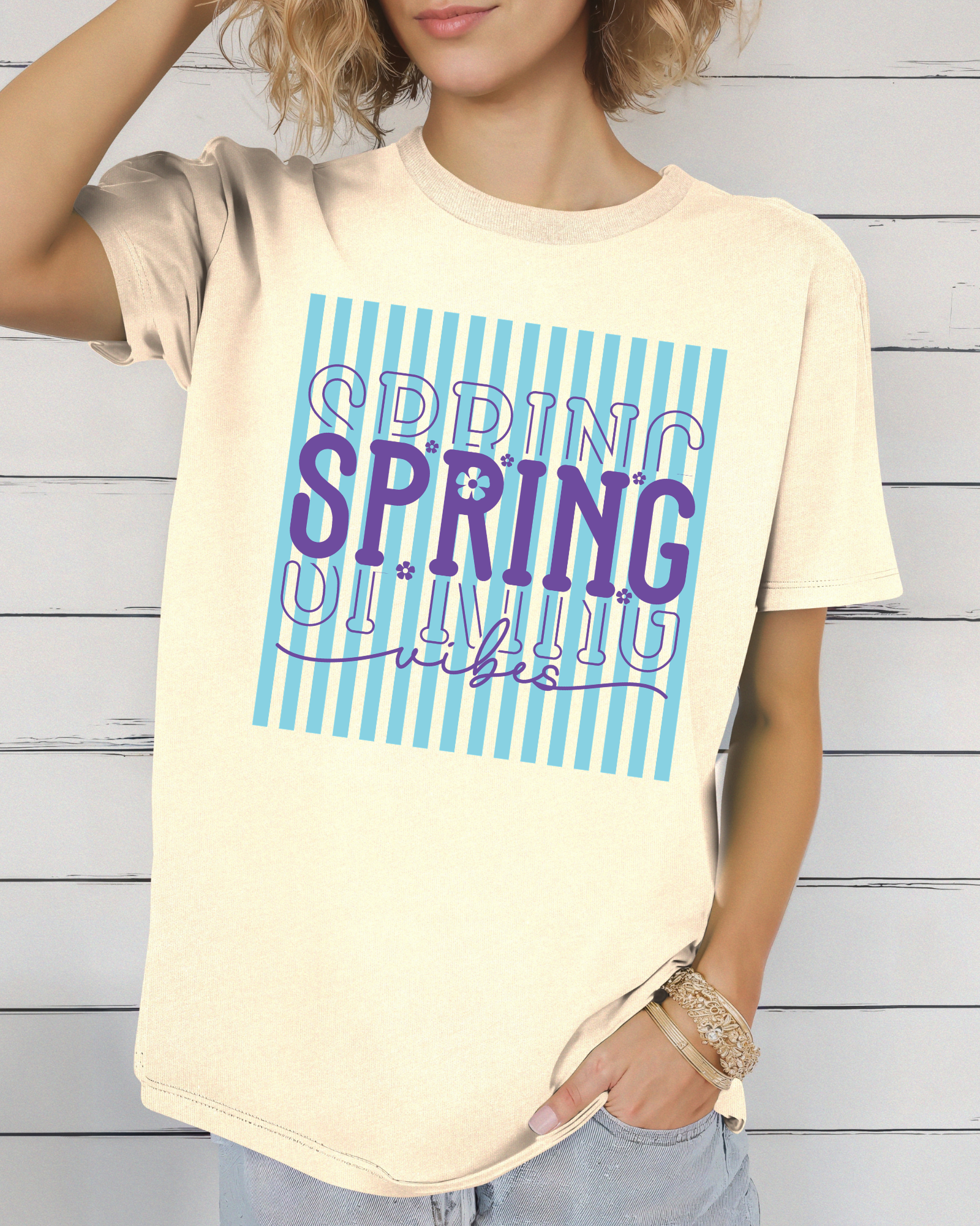 Striped Spring Vibes Tee